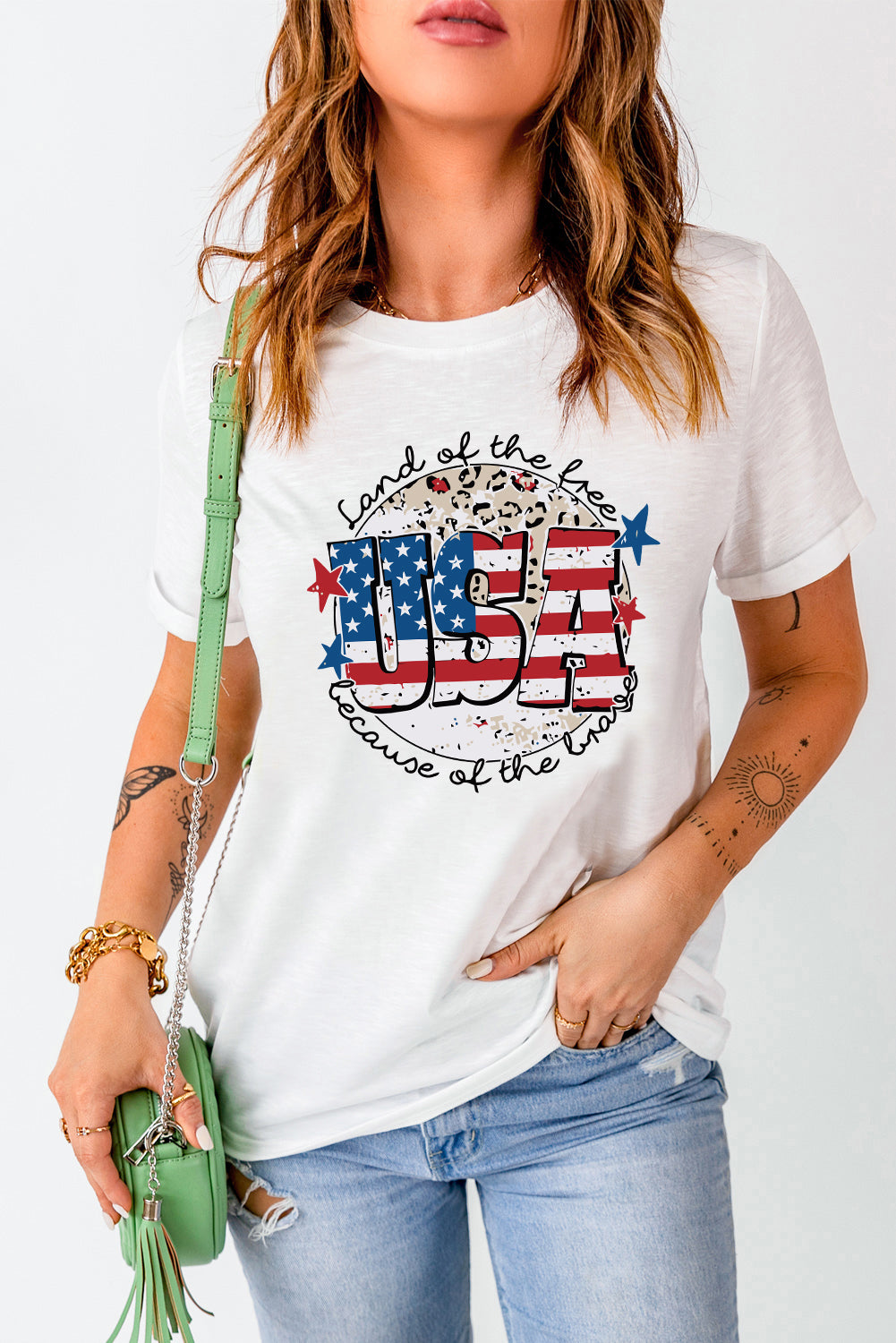 USA Graphic Round Neck Tee