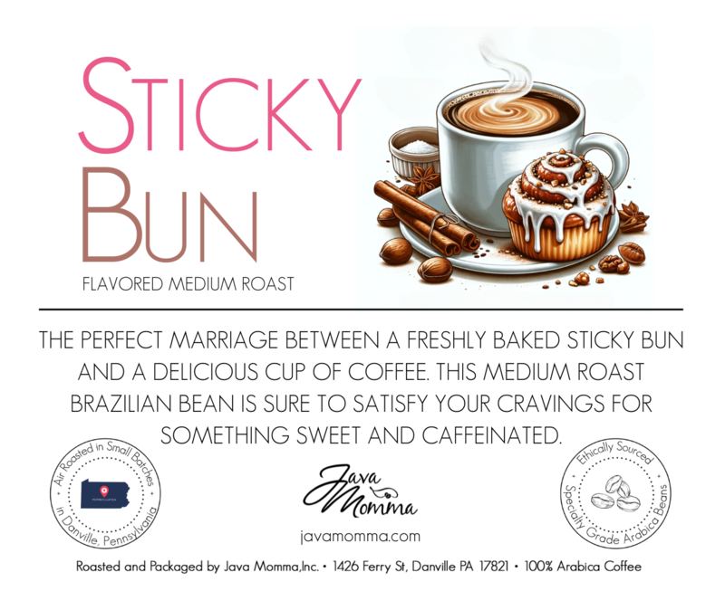 Sticky Bun Flavored Coffee: Auto Drip / Regular / 1/2 pound