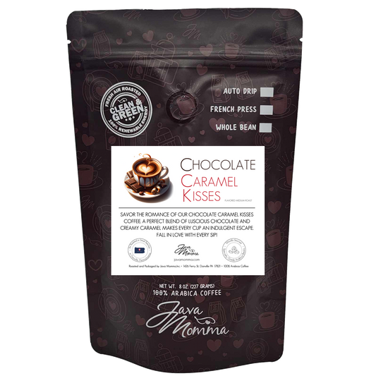 Chocolate Caramel Kisses Flavored Coffee: Auto Drip / Regular / 1/2 pound