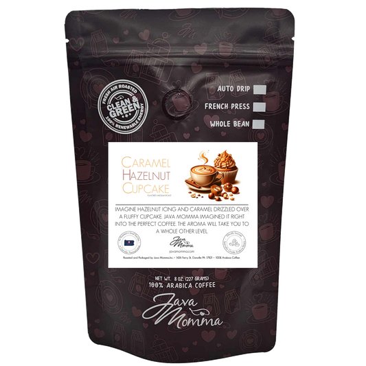 Caramel Hazelnut Cupcake Flavored Coffee: Auto Drip / Regular / 1/2 pound