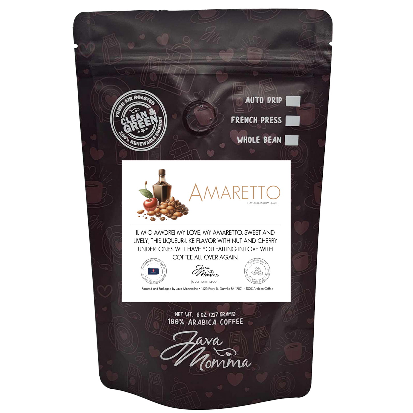 Amaretto Flavored Coffee: Auto Drip / Decaffeinated / 1/2 pound