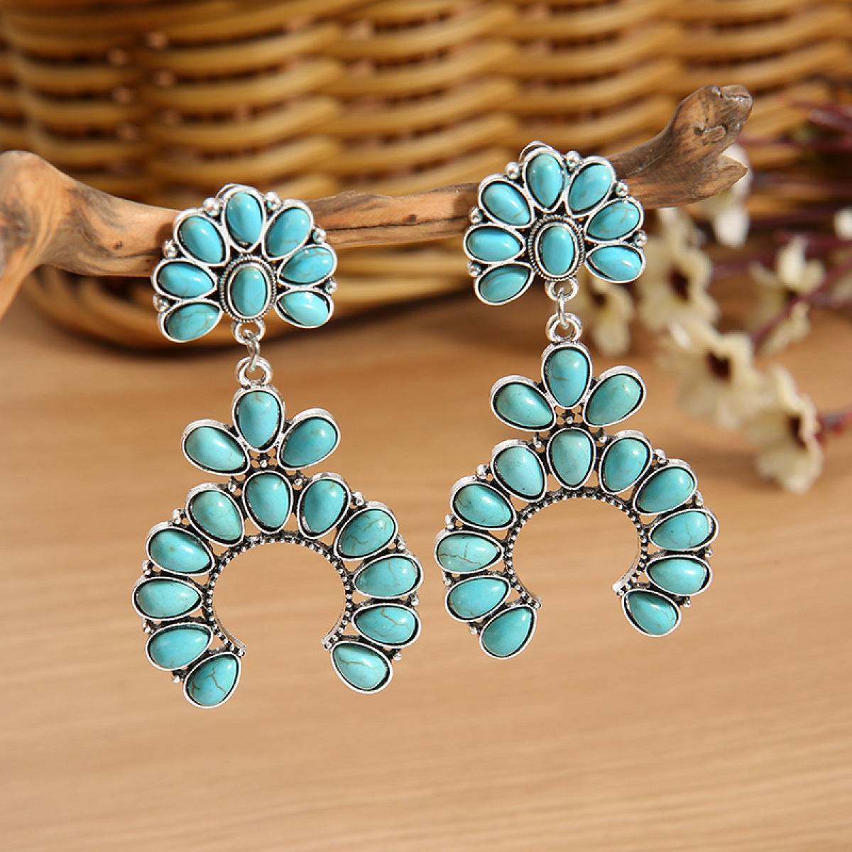 Chunky Turquoise Drop Earrings